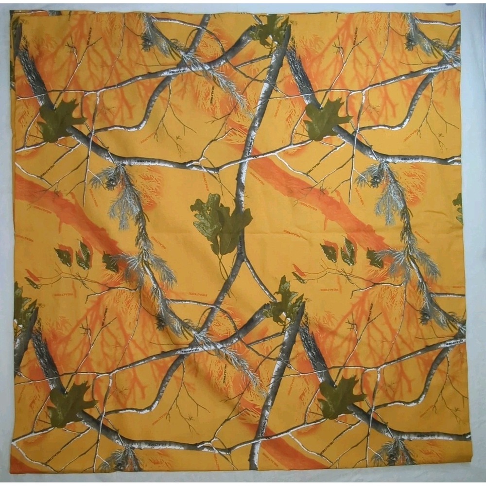 REALTREE AP Orange Camo Curtains Full Length Rod Pocket 2 Panel 82"x40" Man Cave